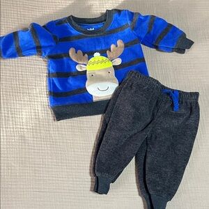 Cozy Kids' Blue and Gray Moose Set